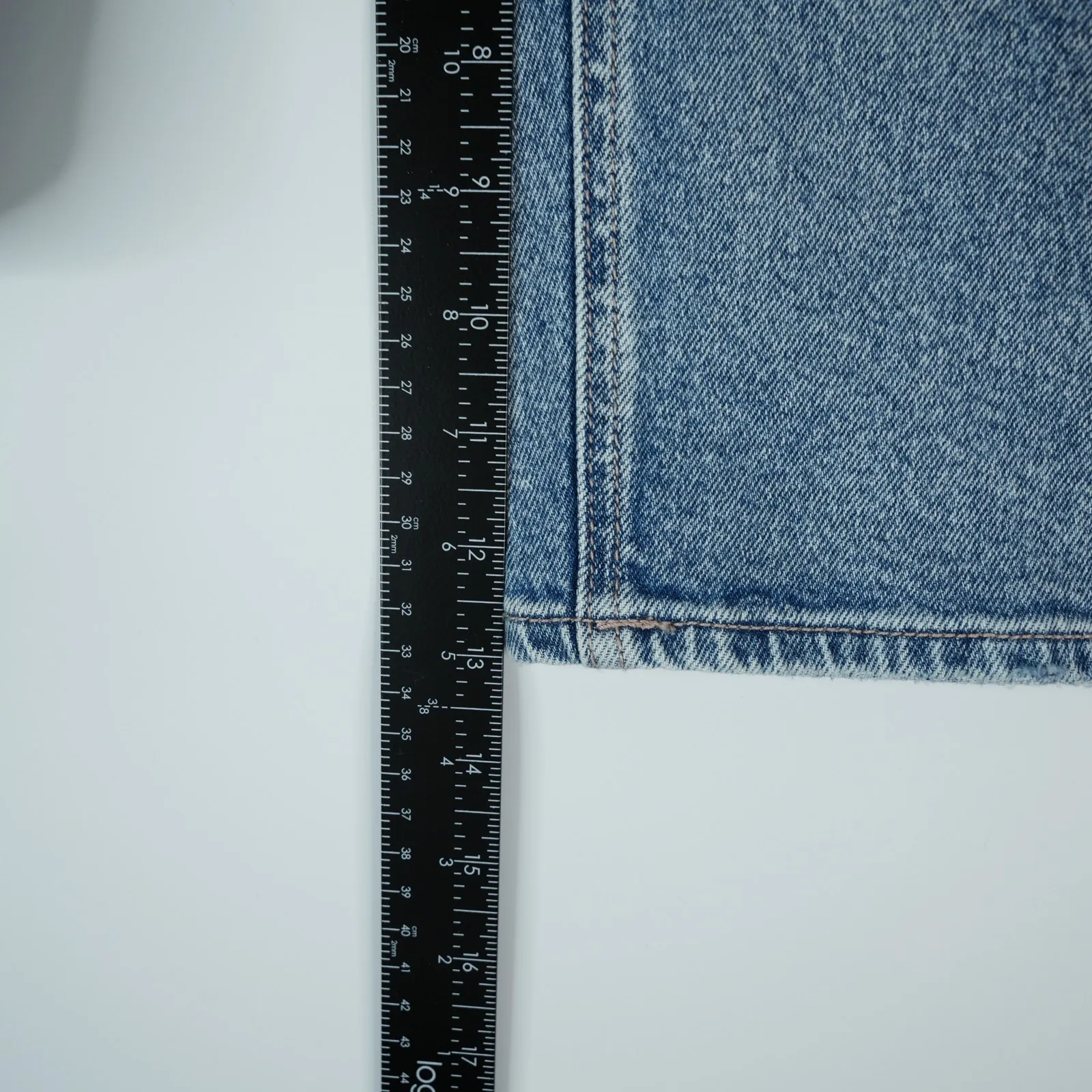 American Eagle Baggy Bermuda Shorts Jorts Womens 14 32W Blue High Rise Stretch - Image 10