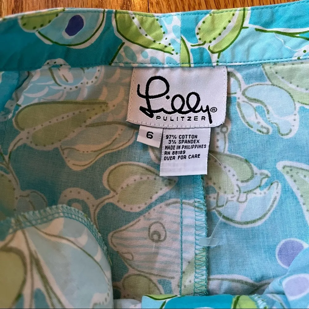 Lilly Pulitzer  blue and green Atlantis fish print pants size 6 - Image 4