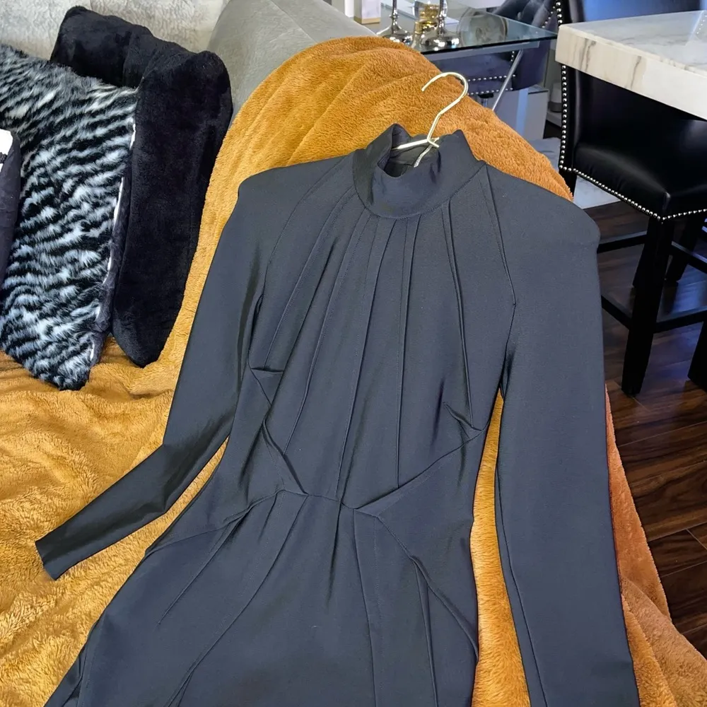 Mugler Fall 2016 Collection Black Paneled Bandage Dress Size 8 - Image 3