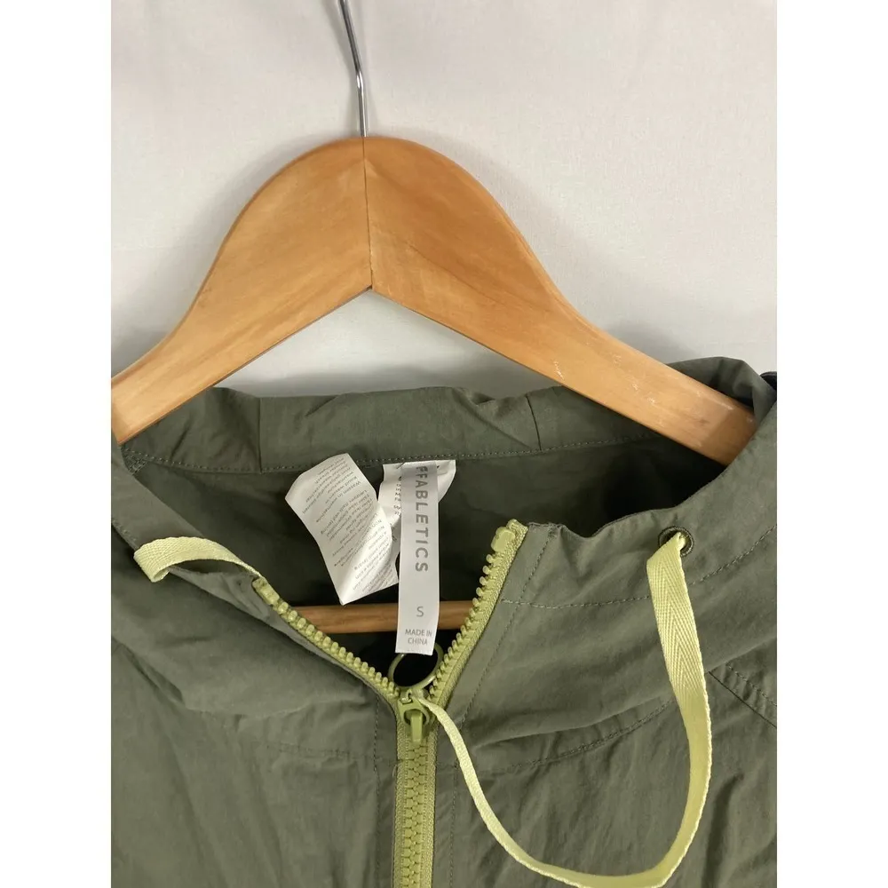 Fabletics Jordan Woven Jacket Zip Up Olive Size Small - Image 4