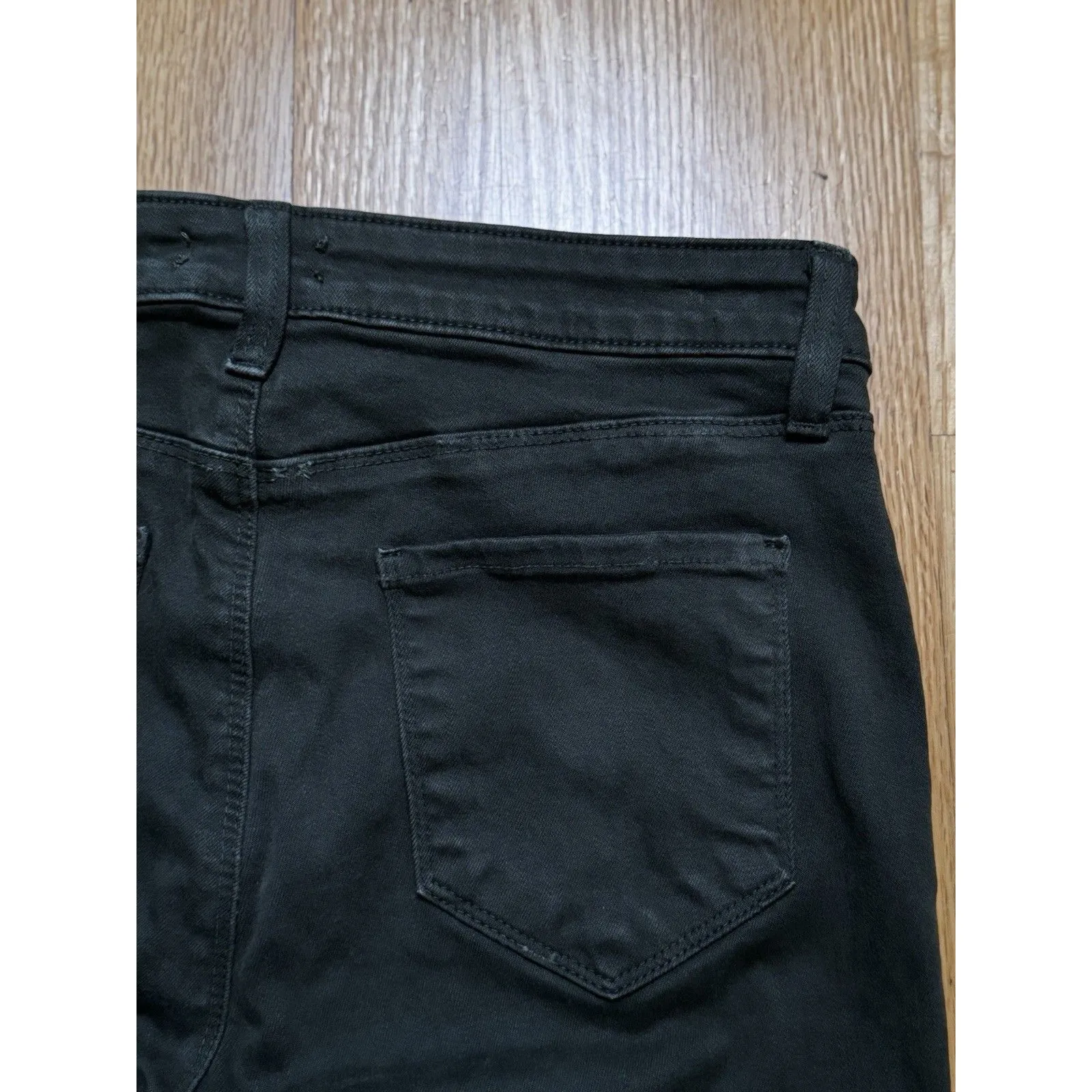 L'Agence Women's Margot High Rise Skinny Jeans Raw Hem Army Green Size 27 - Image 14