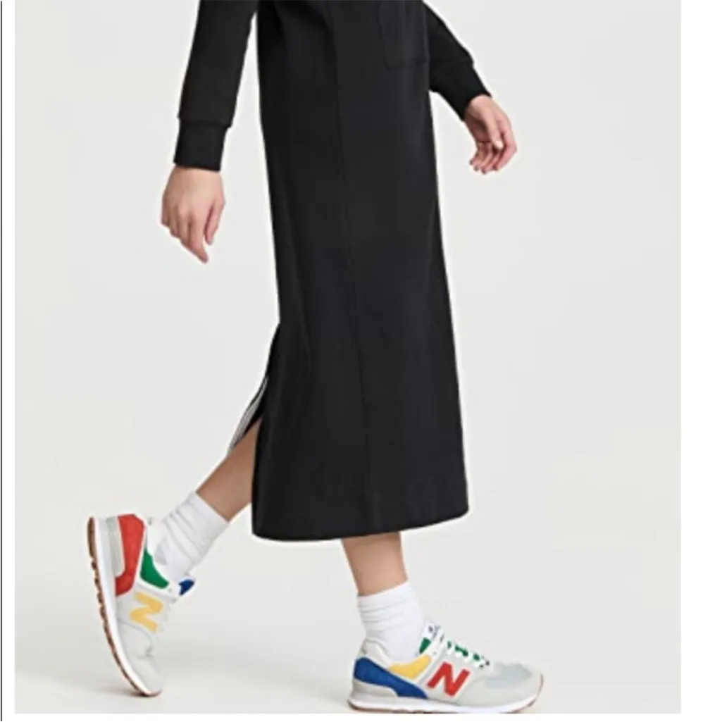 New Balance X STAUD Maxi Dress Black Hooded Longline Zip-Up Size XS - Image 10