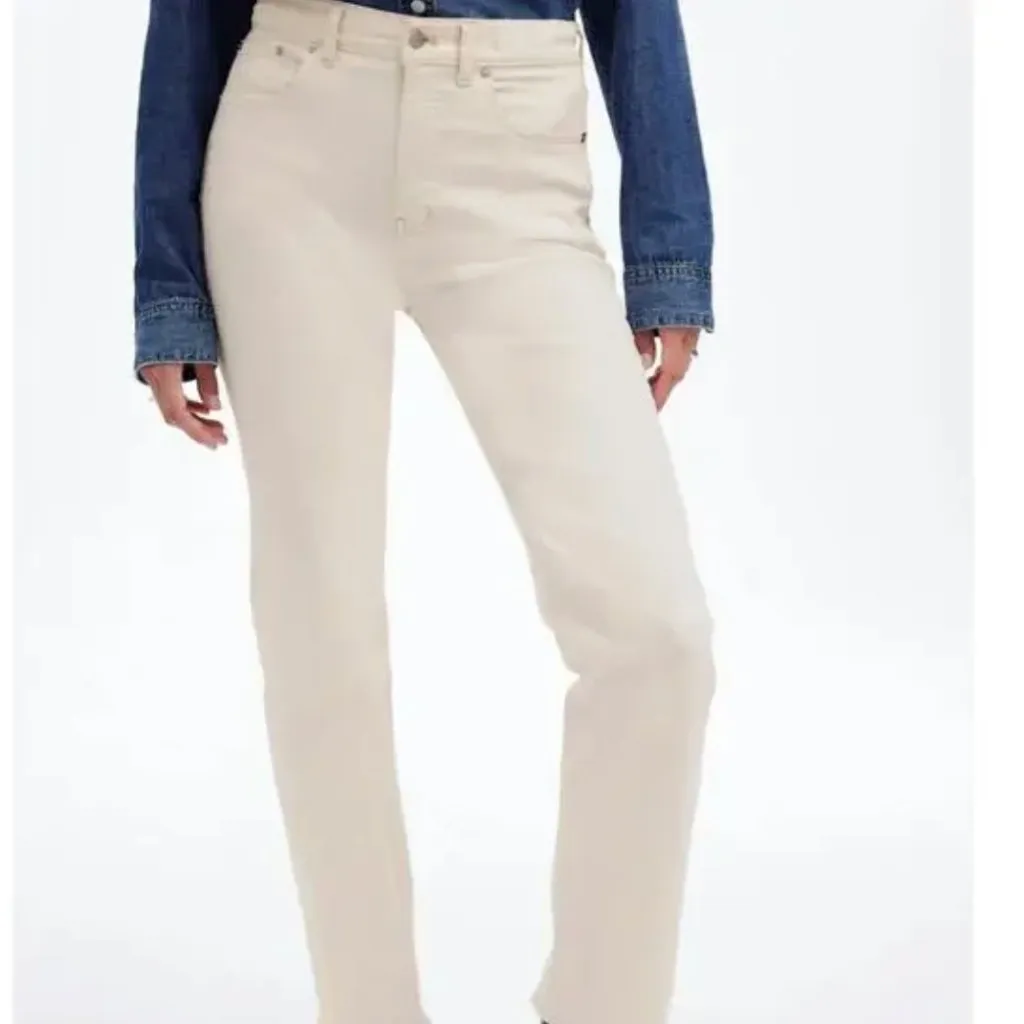 NWT Madewell Women's ’90s Straight Jeans Vintage Canvas Cream High Rise Size 32 - Image 2