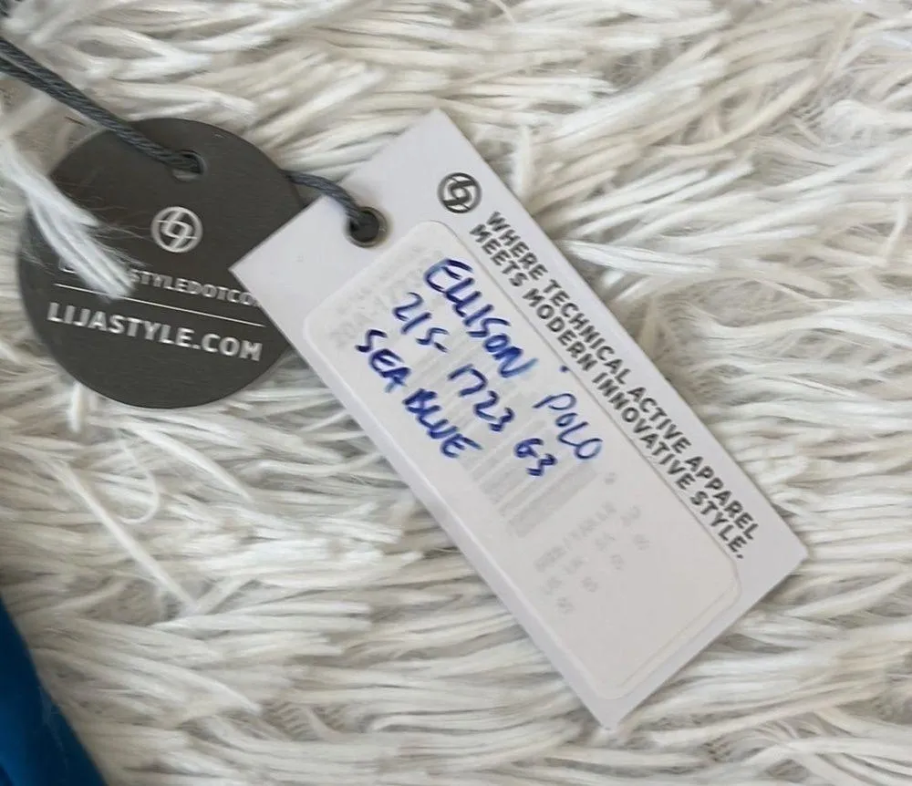 LIJA Elite Ellison Polo Shirt in Sea Blue size Small - Image 4