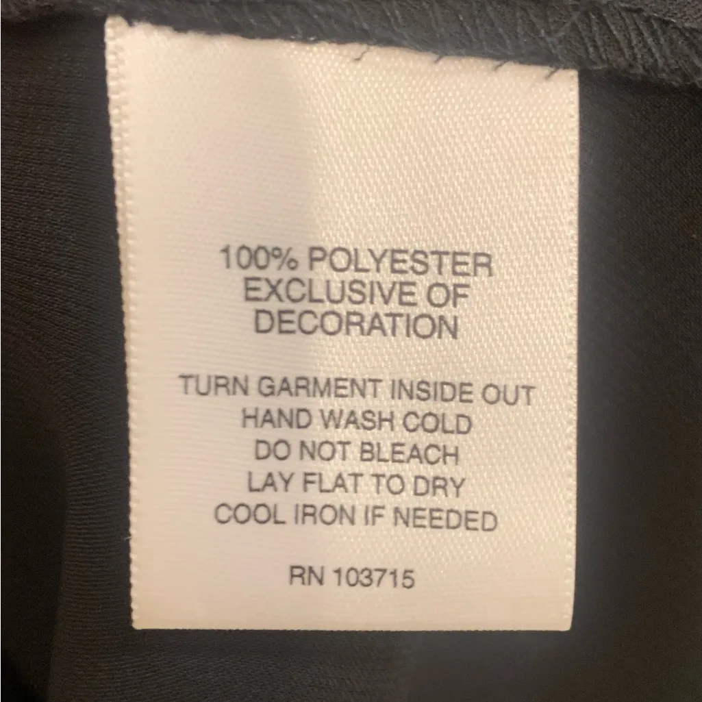 Valerie Stevens Black Sheer Long Sleeve Embellished Formal XL Blouse.       2194 - Image 6