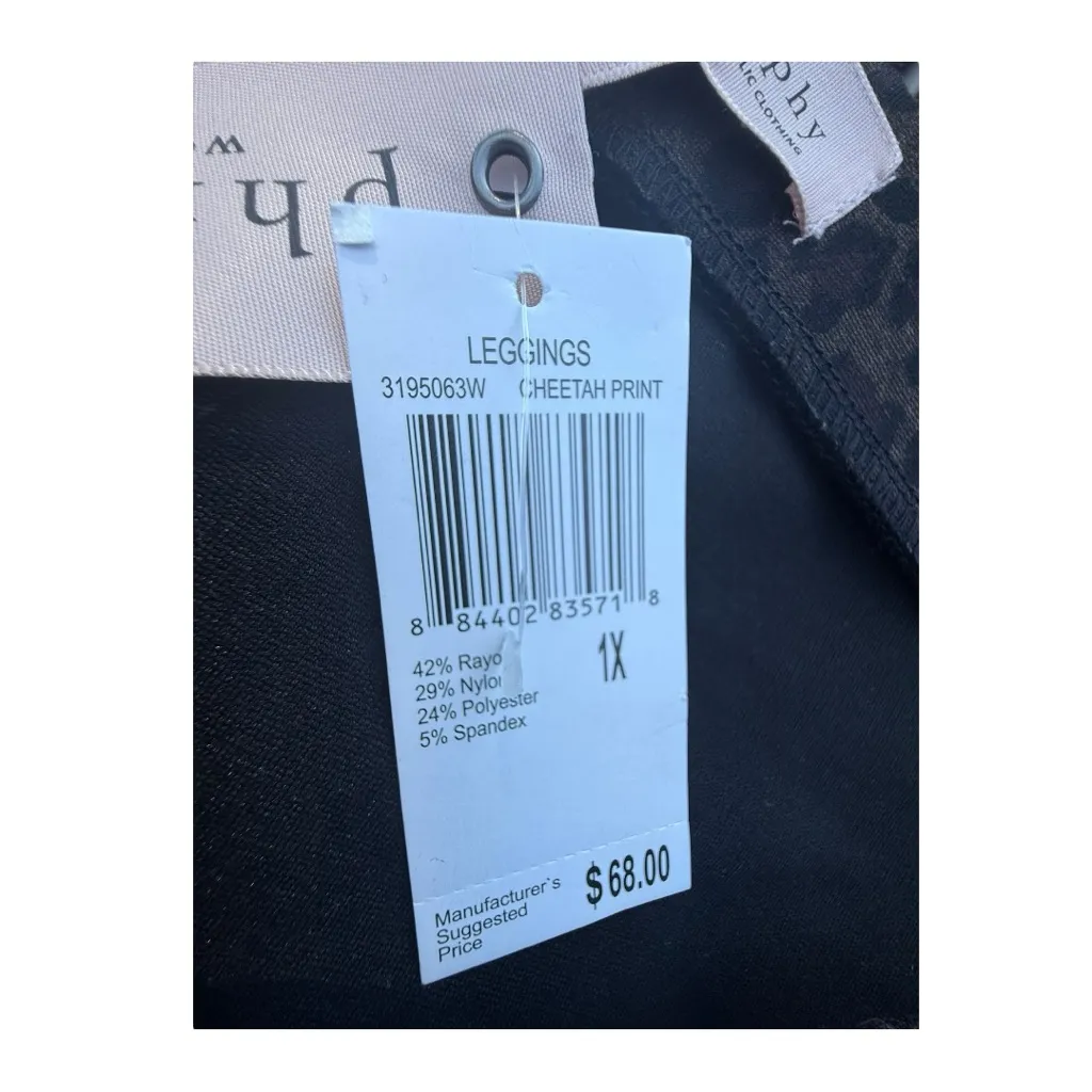 Philosophy Republic Woman Cheetah Print Leggings Pants Size 1X Animal Print NWT - Image 5