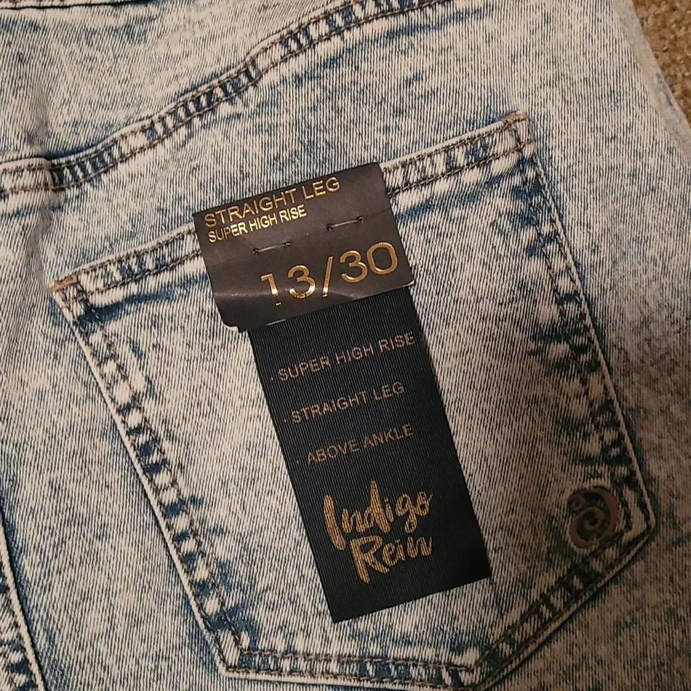 Indigo Rein Super High Rise Straight Leg Jeans SIZE 13/30 - Image 6