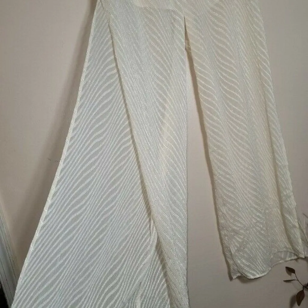 Bebe Women's Palazzo Sheer With Shorts Wide Leg Pants Size 8 Casual - Image 4