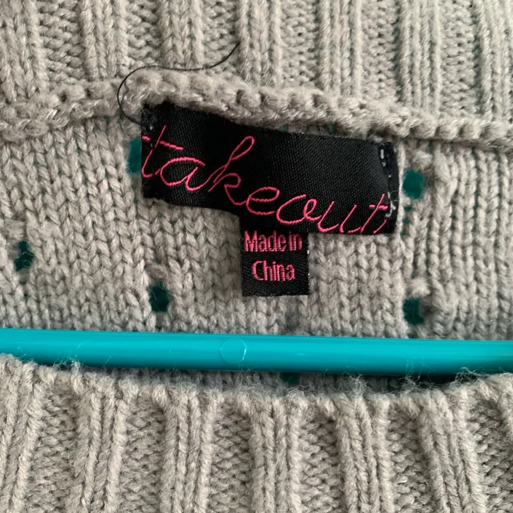 grey hole knit sweater Gray Size L - Image 4