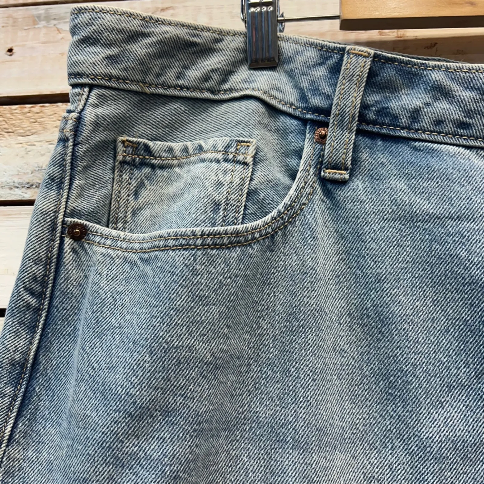 Vintage Old Navy High Rise Denim Skirt Size 20 Blue Jean Midi Y2K Grunge 90s - Image 4