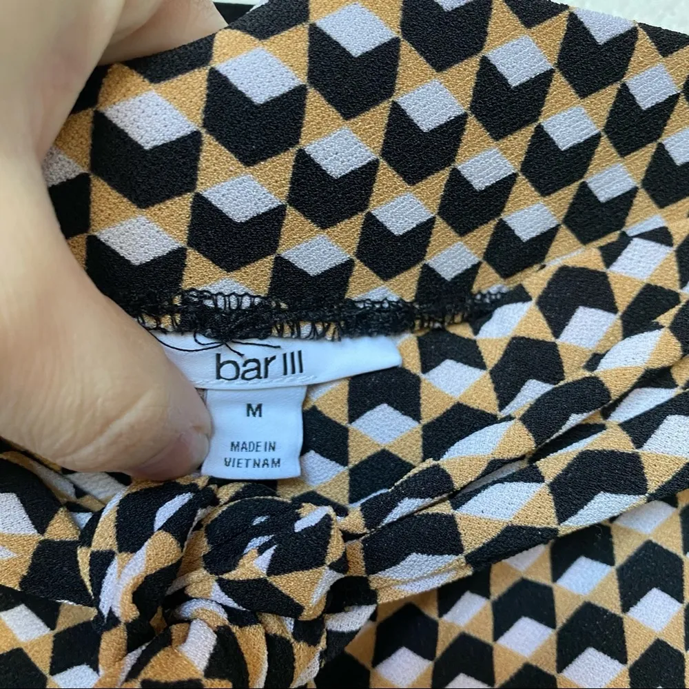 Bar III Printed Tie Waist Wide Leg Pants Size Medium - Image 6