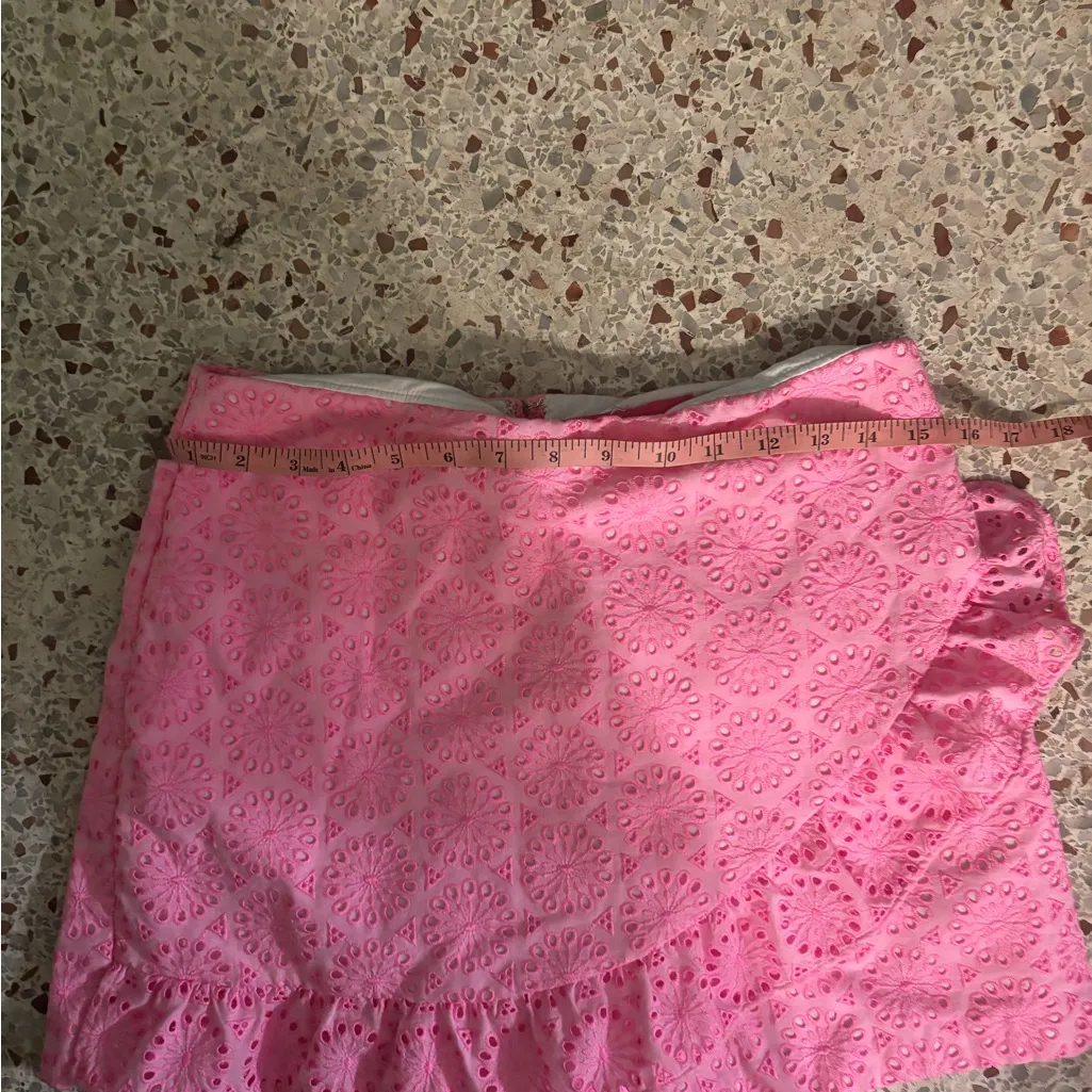 Lilly Pulitzer Size 4 Faye Skort Skirt Short in Prosecco Pink Eyelet Lace Ruffle - Image 5