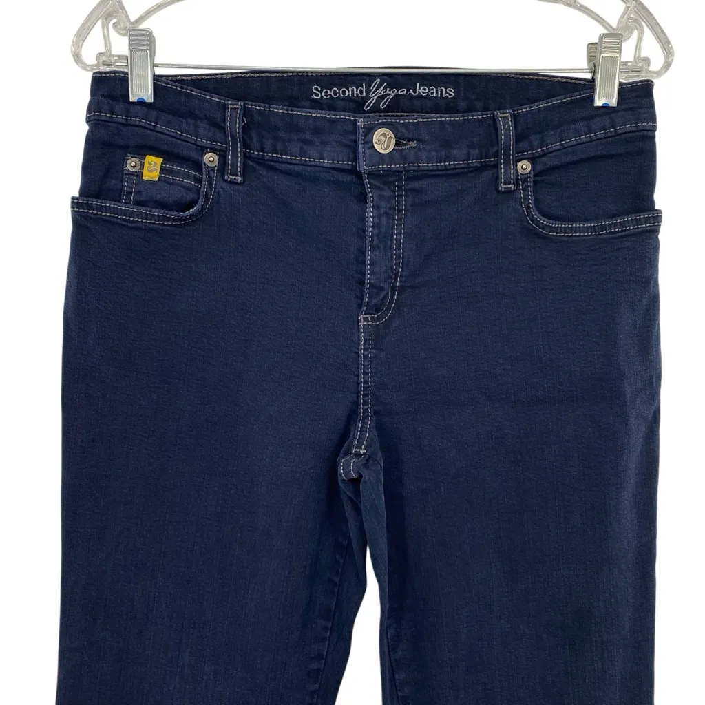 Second Yoga Jeans Dark Wash Bootcut 5 Pocket Stretchy Size 32 - Image 2