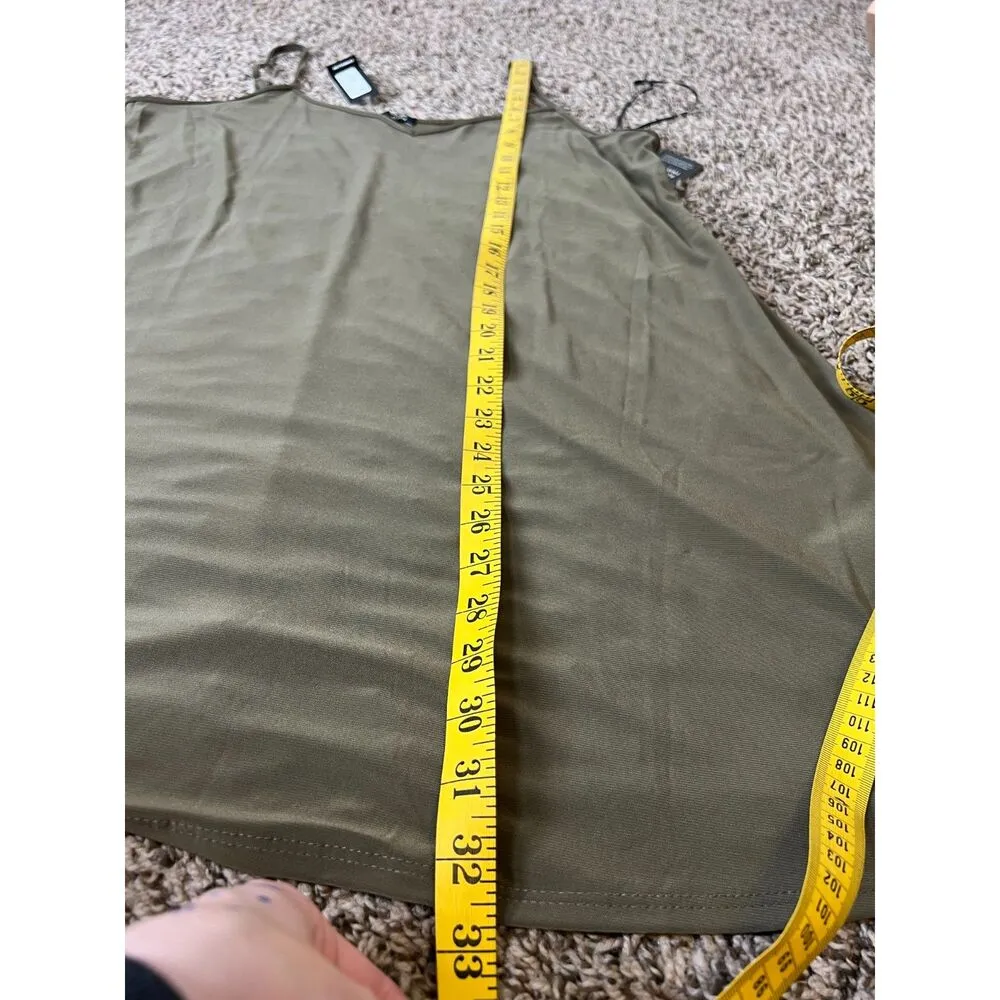 NWT Express Green Tank Mini Slip Dress Womens Sz M Boxy Flowy Shift - Image 8