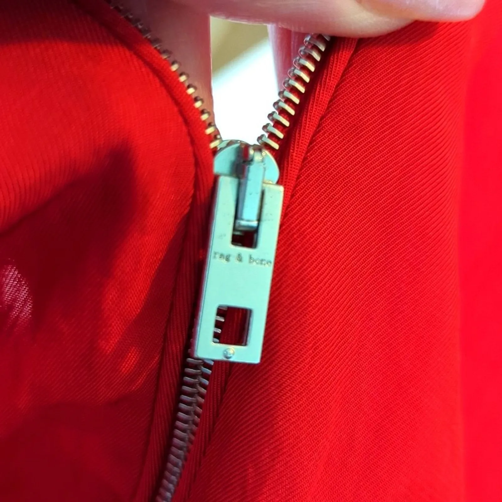 Rag & Bone Shirt XS Red Zip Top Long Sleeve Blouse Designer Career Work Wear - Image 6