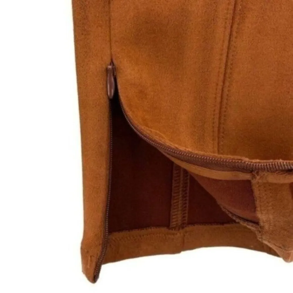 Anthropologie Faux Suede Pants Leather Split Hem Ankle Pants - Image 8