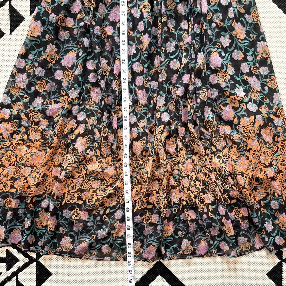 Free People See It Through Floral Maxi Dress in Black Combo XS NWT - Image 12