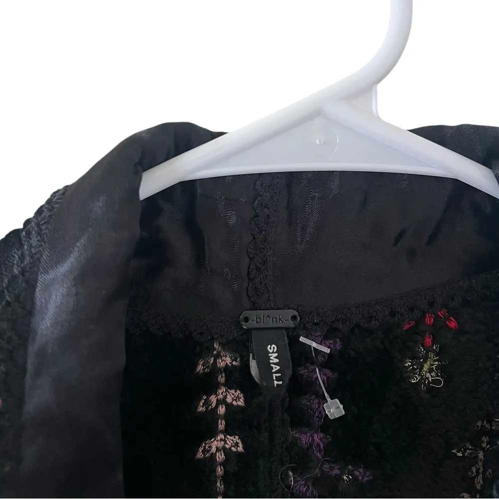 Anthropologie Bl^nk Embroidered Black Blazer Jacket - Image 3