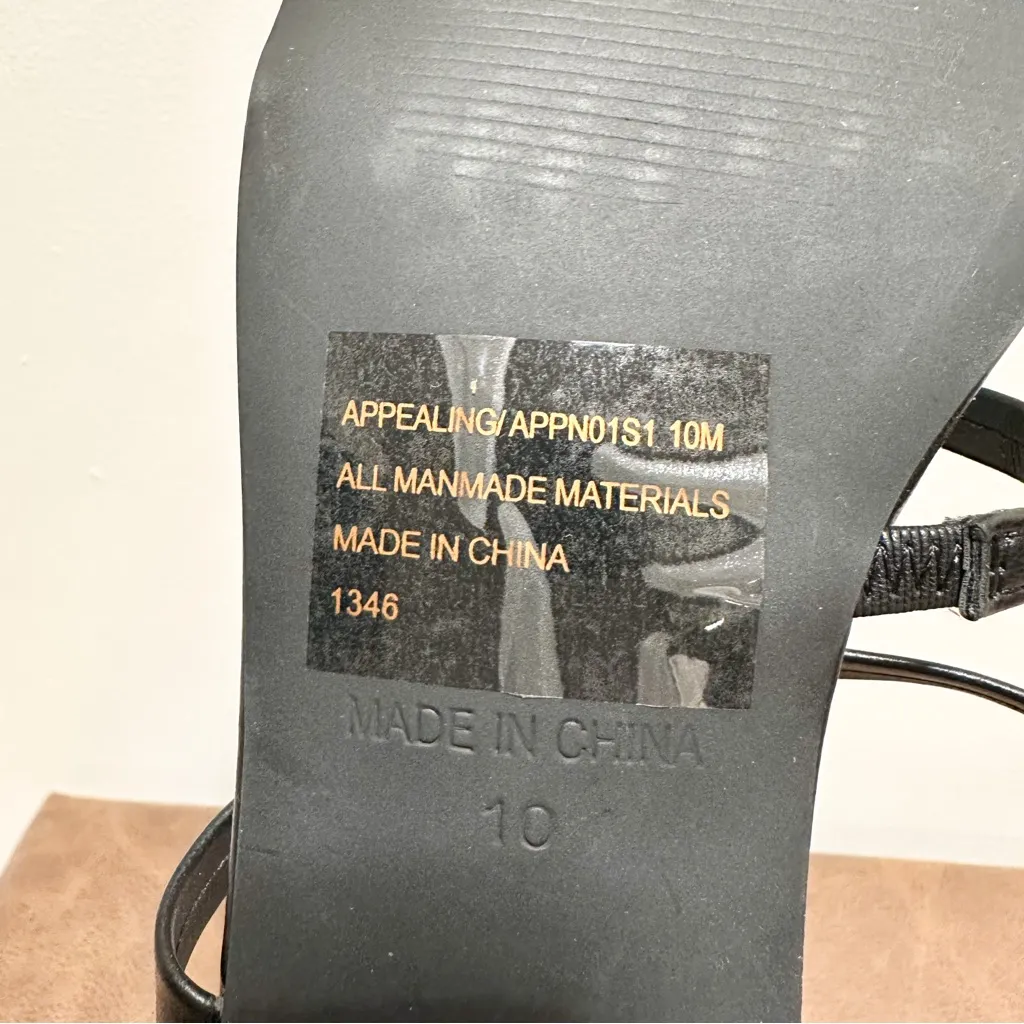 NEW Steve Madden Appealing Black Sandals Low Heel Shoes Strappy Black Size 10 - Image 9