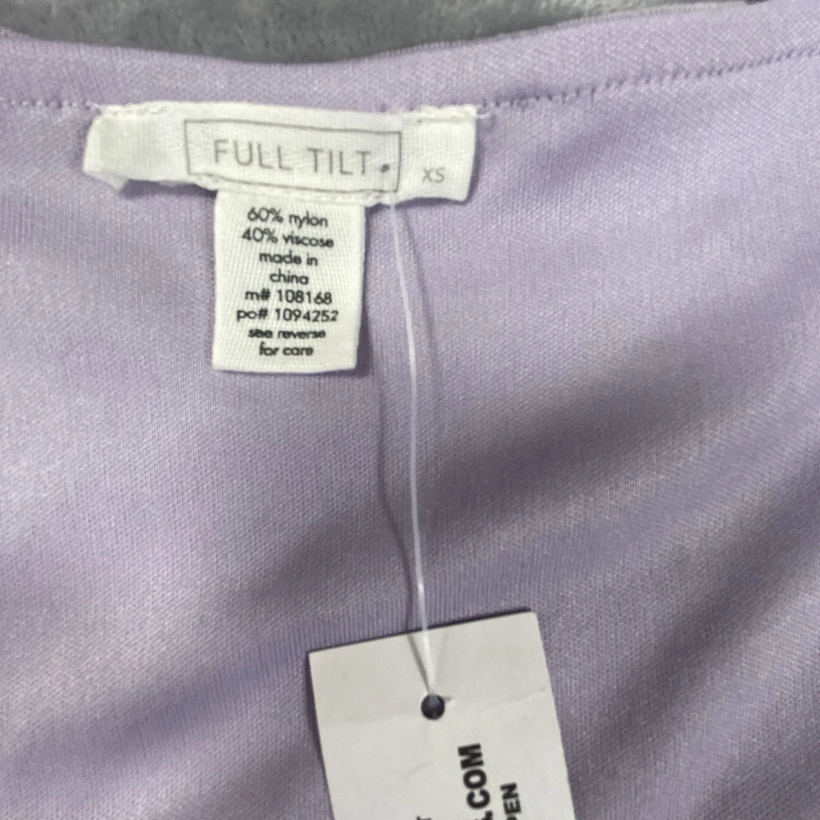 FULL TILT Babydoll Top XS Coquette Romantic Y2K Floral 90 Ribbed Purple Knit New - Image 8