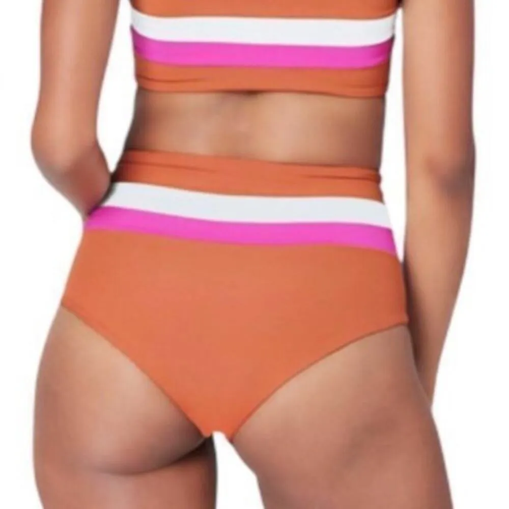 L*Space Portia High Waist Bikini Bottom in Amber Bougainvillea Cream Small NWT - Image 3