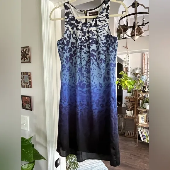 Dana Buchman Blue Ombré Cheetah Print Dress‎ Size XS - Image 3