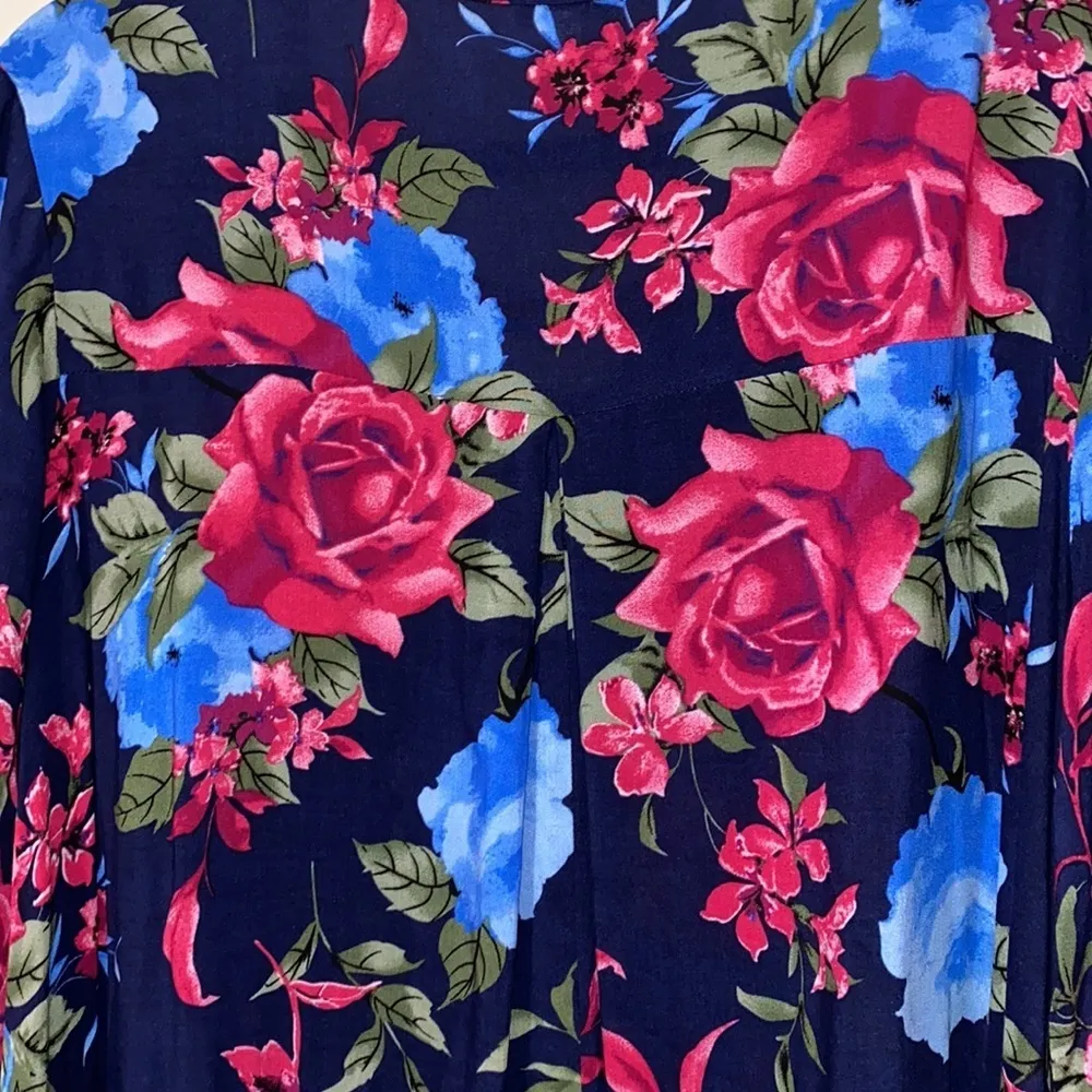 JODIFL medium women’s long bell sleeve hi low floral dress with side pockets - Image 8