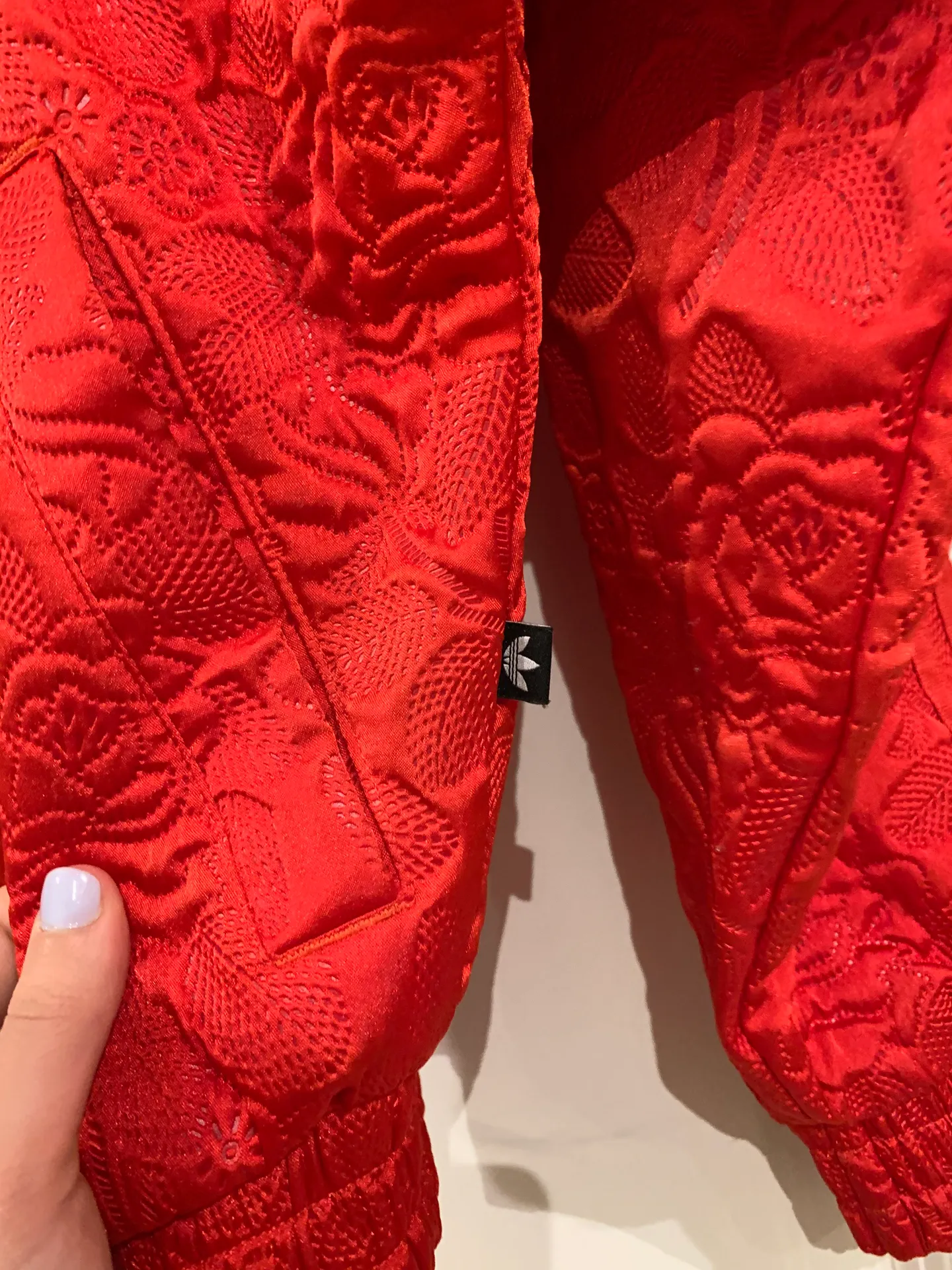 Adidas red floral  jacket - Image 3