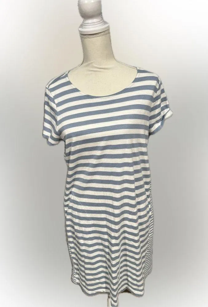 J Jill striped shift dress w pockets size medium petite Blue - Image 7