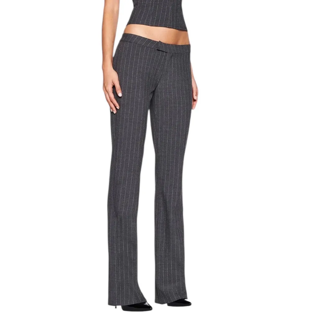 NWT I.AM.GIA Marrion Pinstriped Trouser Pant Gray Size 8 - Image 2