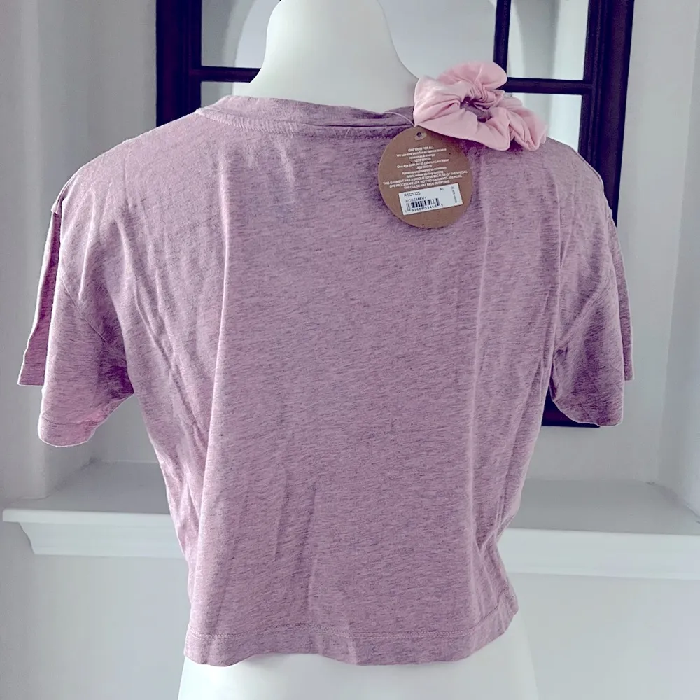 Sundown Rosemary 2-Piece Cropped Tee & Scrunchie Pink Heather Size XL NWT - Image 4