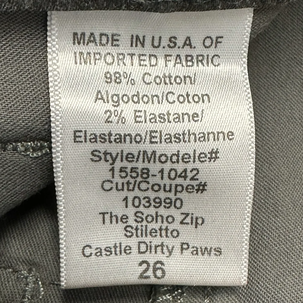 Current/Elliott | Sz 26 | Soho Zip Stiletto Castle Dirty Paw Snake Print Pants - Image 10