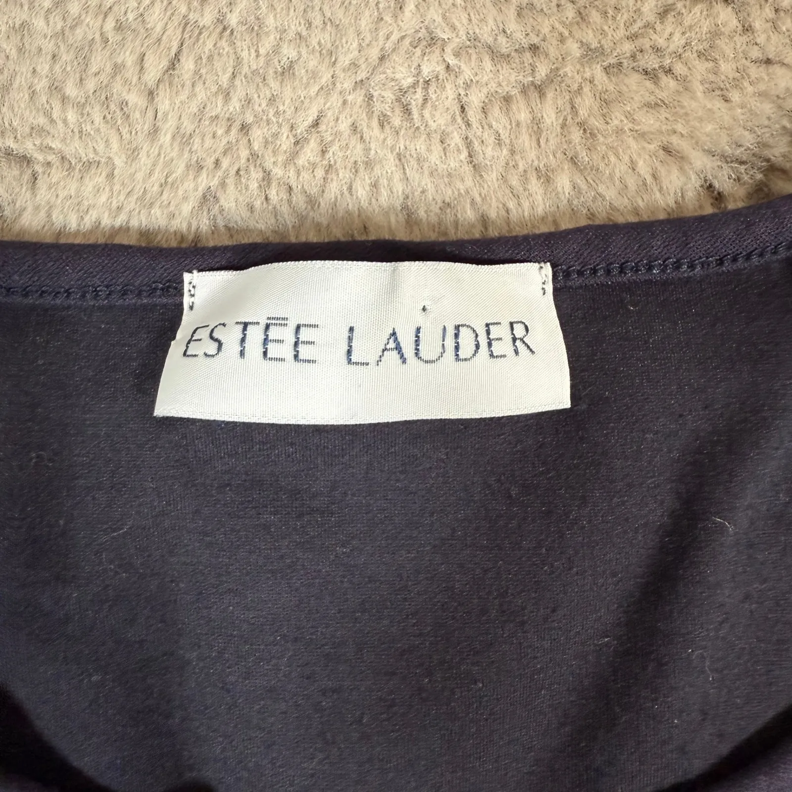 Estee Lauder Mini Dress Bell Sleeve Long Sleeve Casual Navy Size S - Image 4