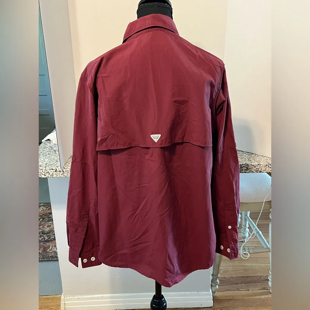 Columbia Texas A&M Maroon Button-Up Fishing Shirt - Image 2