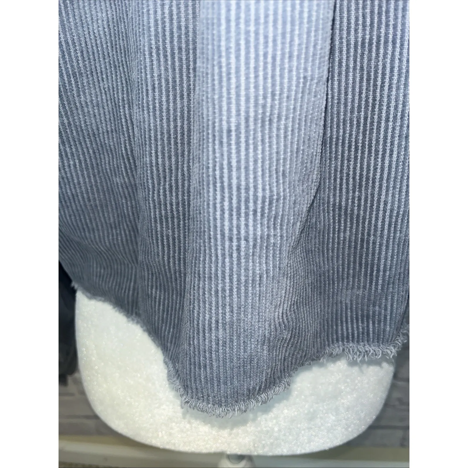 Cotton On Dusty Blue Y2K Streetwear Cropped Corduroy Casual Shacket Size 6 - Image 5