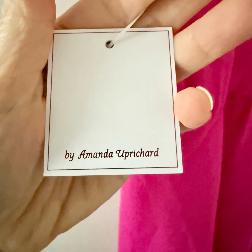 NWT A by Amanda Uprichard Halter Neck Ruffle Mini Dress in Bright Pink Size L Size L - Image 7