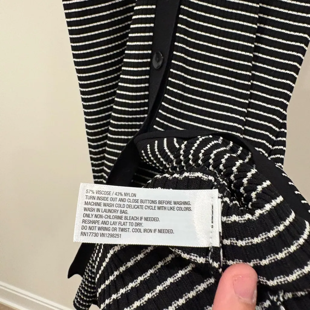 a new day Black and White Striped Long Sleeve Dress - Image 4