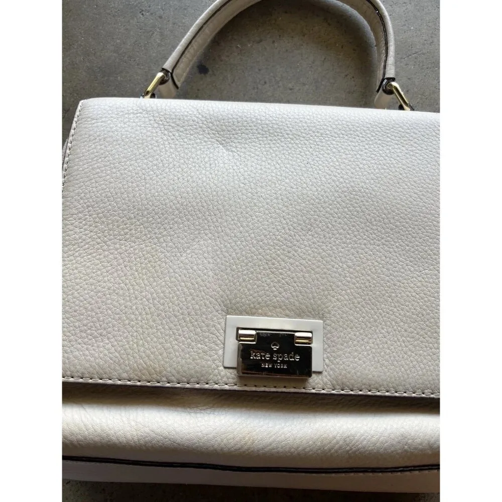 Kate Spade New York MAGNOLIA PARK LARGE LAUREL Tote Leather Bag Purse Cream White - Image 14