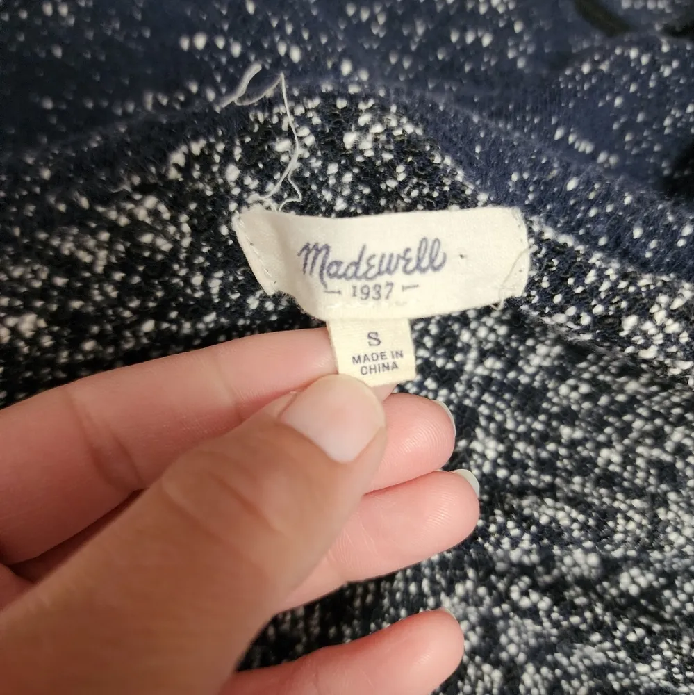 Madewell Nightsky Navy Marled Short Sleeve Sweatshirt Size Small - Image 6