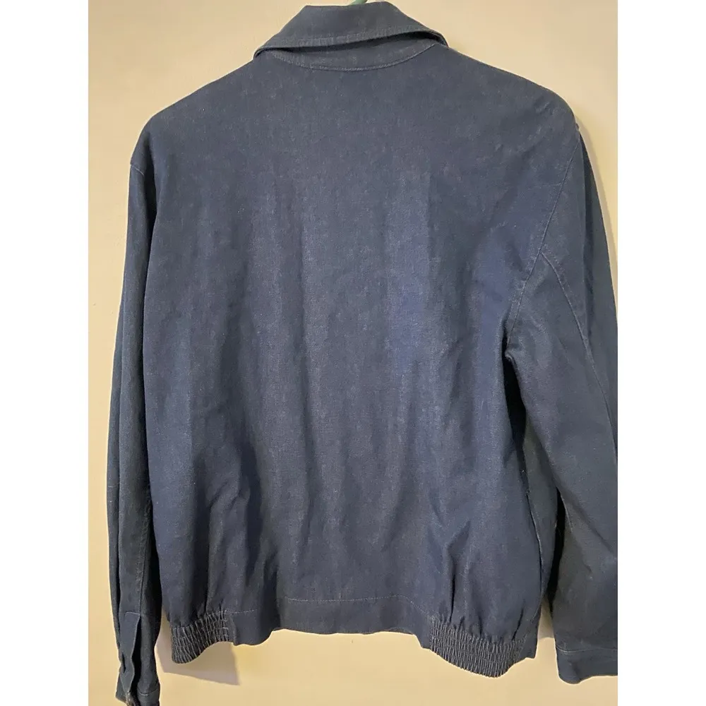 Alfred Dunner Jacket Womens 12 Flower Embroidered Denim Red Lined Zip Front Blue - Image 2