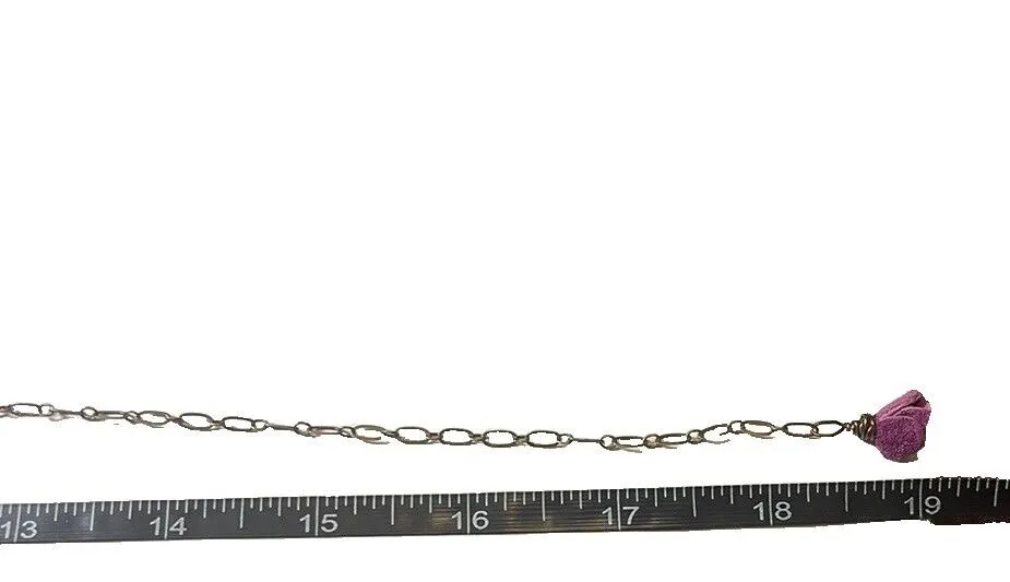 Vintage 3 Floral Wired Strand Purple Fuchsia Spacer Necklace W/ Paired Necklace - Image 16