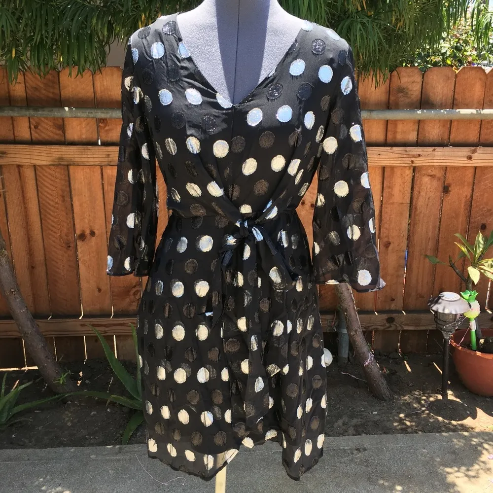 Julian Jordan Metallic Polka Dot  Chiffon dress - Image 8