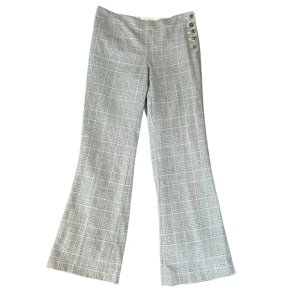 Anthropologie Elevenses Women’s The Brighton Plaid Flare Wide Leg Trouser Pants - Image 2