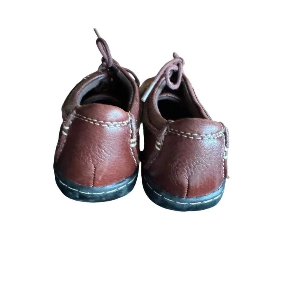 Clarks Bendables 80647 Beals Redwood Tumbled Brown Leather Oxfords Women's Sz 6 - Image 7