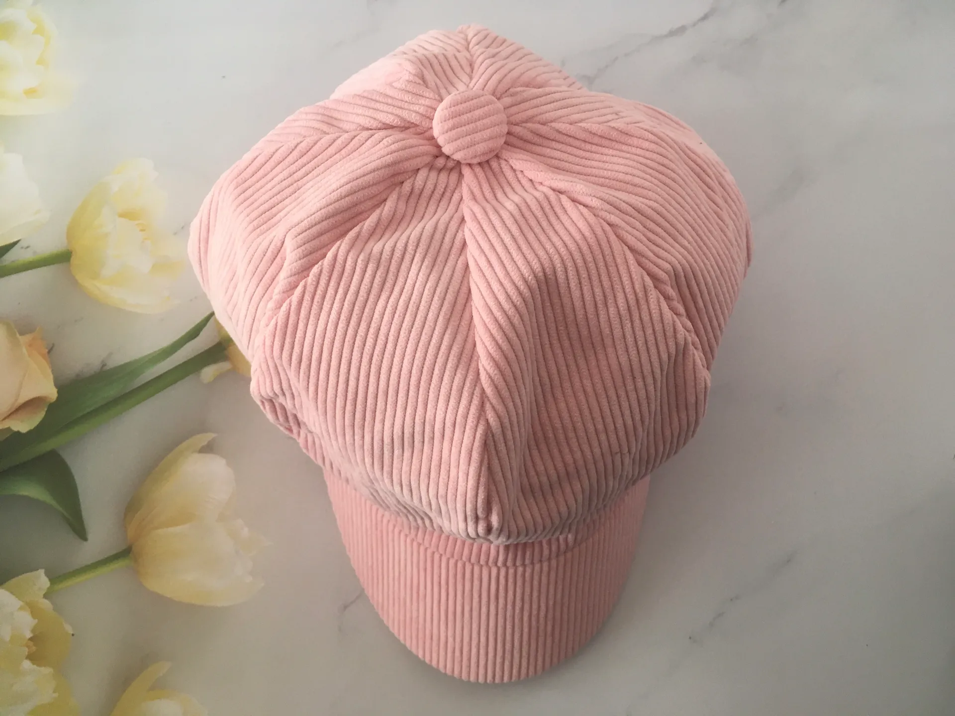 Pink Corduroy Hat - Image 4