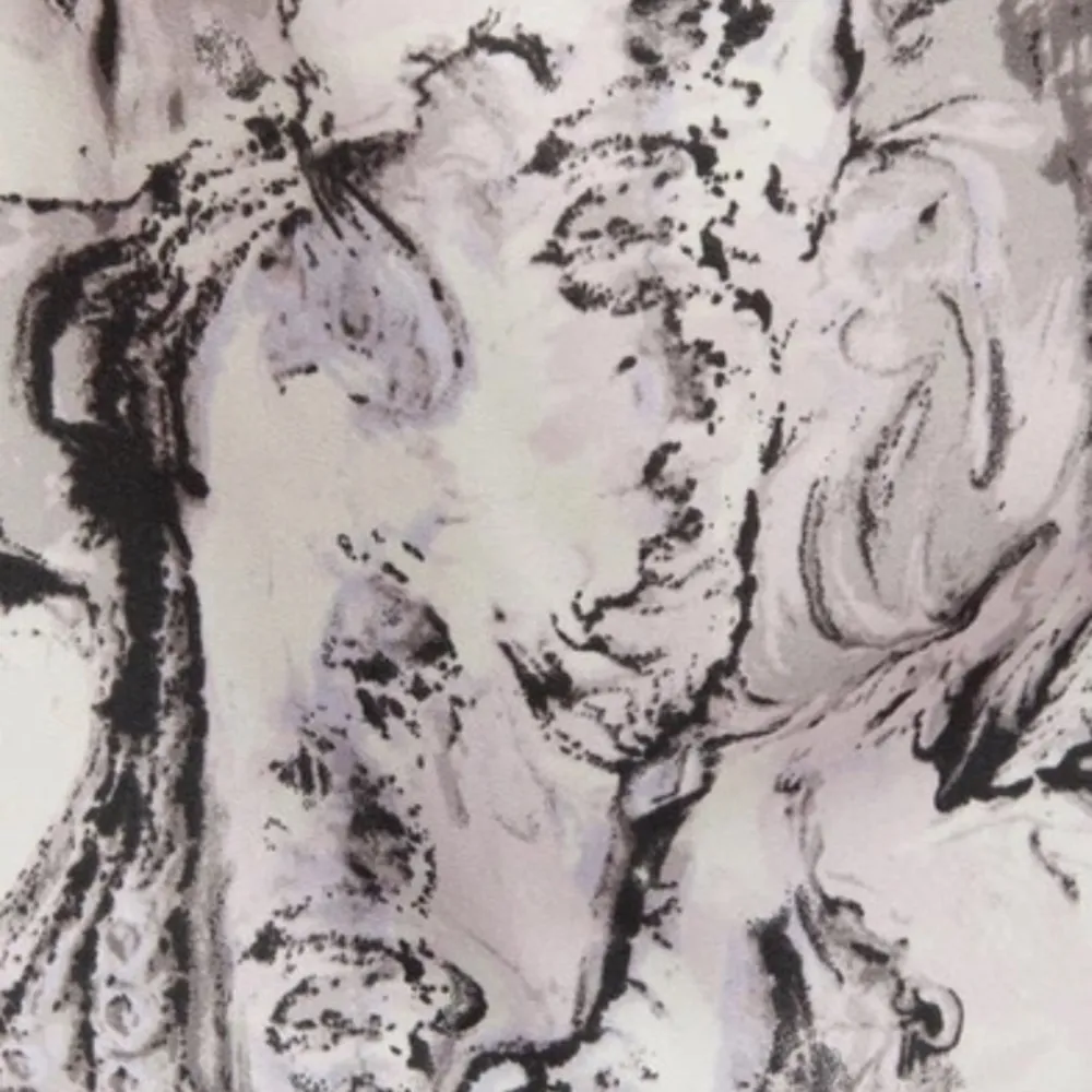 NWOT Open Edit Long Bell Sleeve Marble Asymmetrical Ruched Blouse Top XS Purple - Image 6