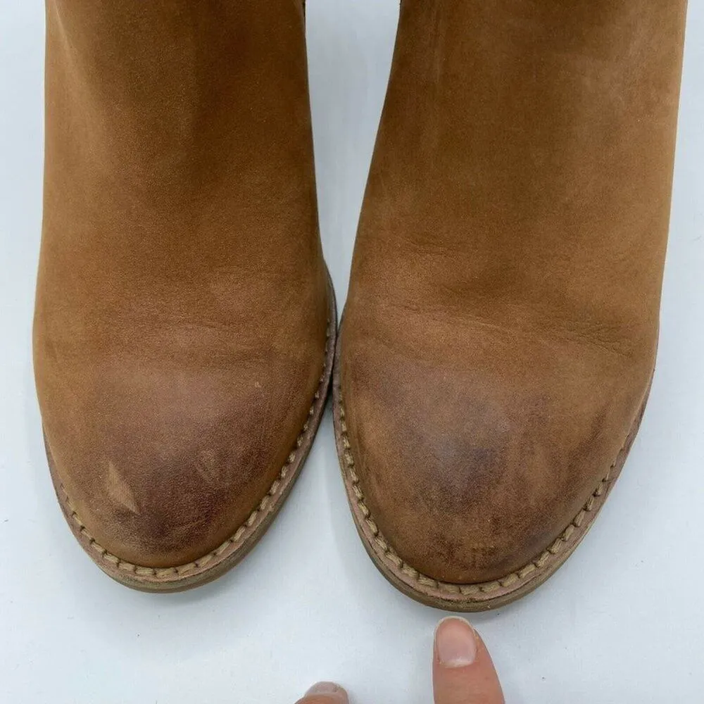 Blondo Brown Block Heel Side Double Zip Boots Womens 9.5 Fall Suede Leather - Image 4