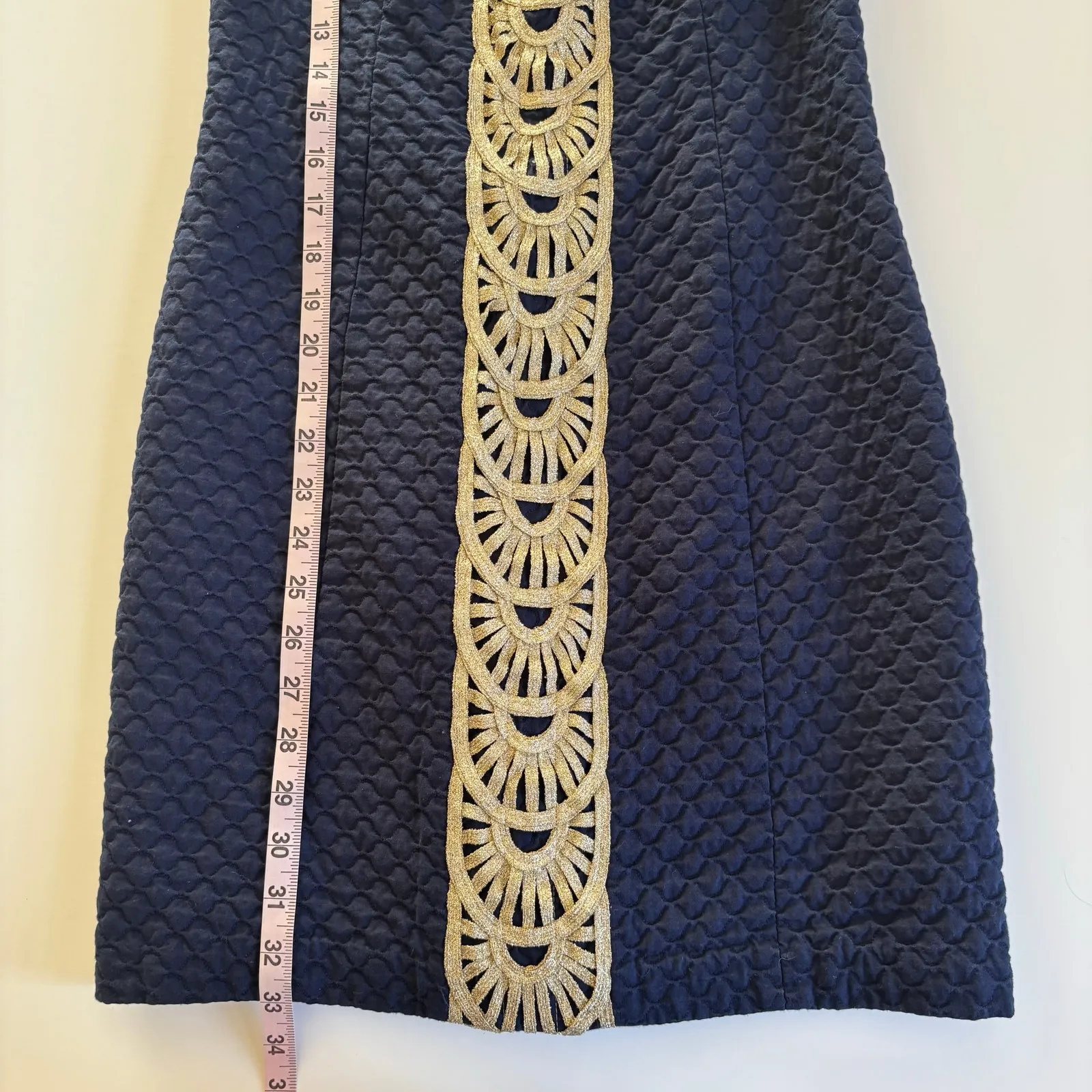 Lilly Pulitzer Tana Shift Dress True Navy/Soutache Gold Women’s Size 6 Classic - Image 6