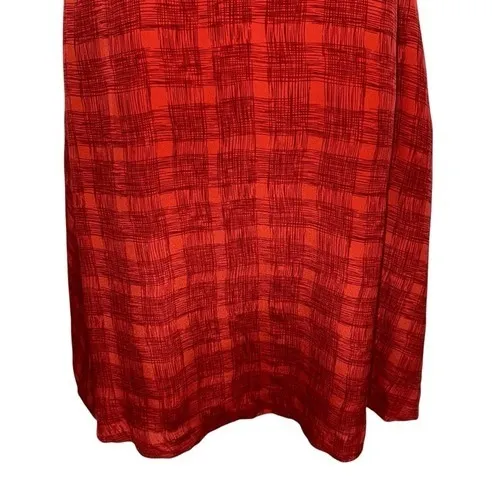 ANTHROPOLOGIE GIRLS FROM SAVOY Gogi Shades of Red Plaid‎ Silk Dress EUC Size 0 - Image 5