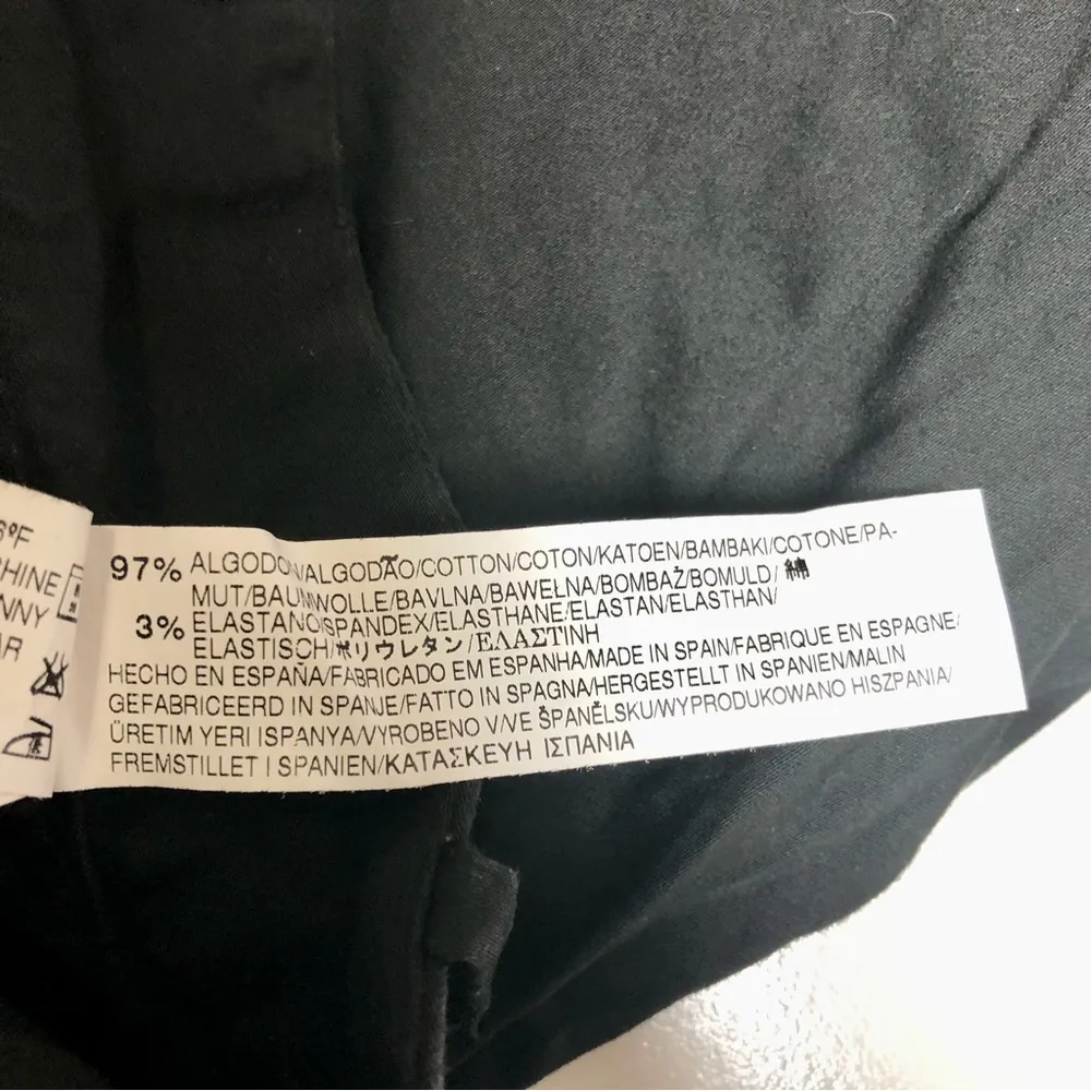 Black Chino Shorts Rolled Hem Flat Front Back Pockets Casual Classic size L - Image 10